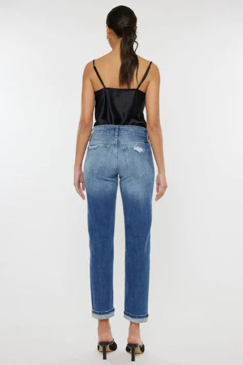 KanCan Mid Rise Boyfriend Jean