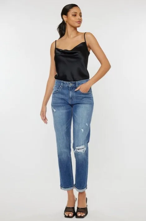 KanCan Mid Rise Boyfriend Jean