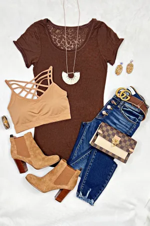 Leopard Burnout Scoop Neck Top