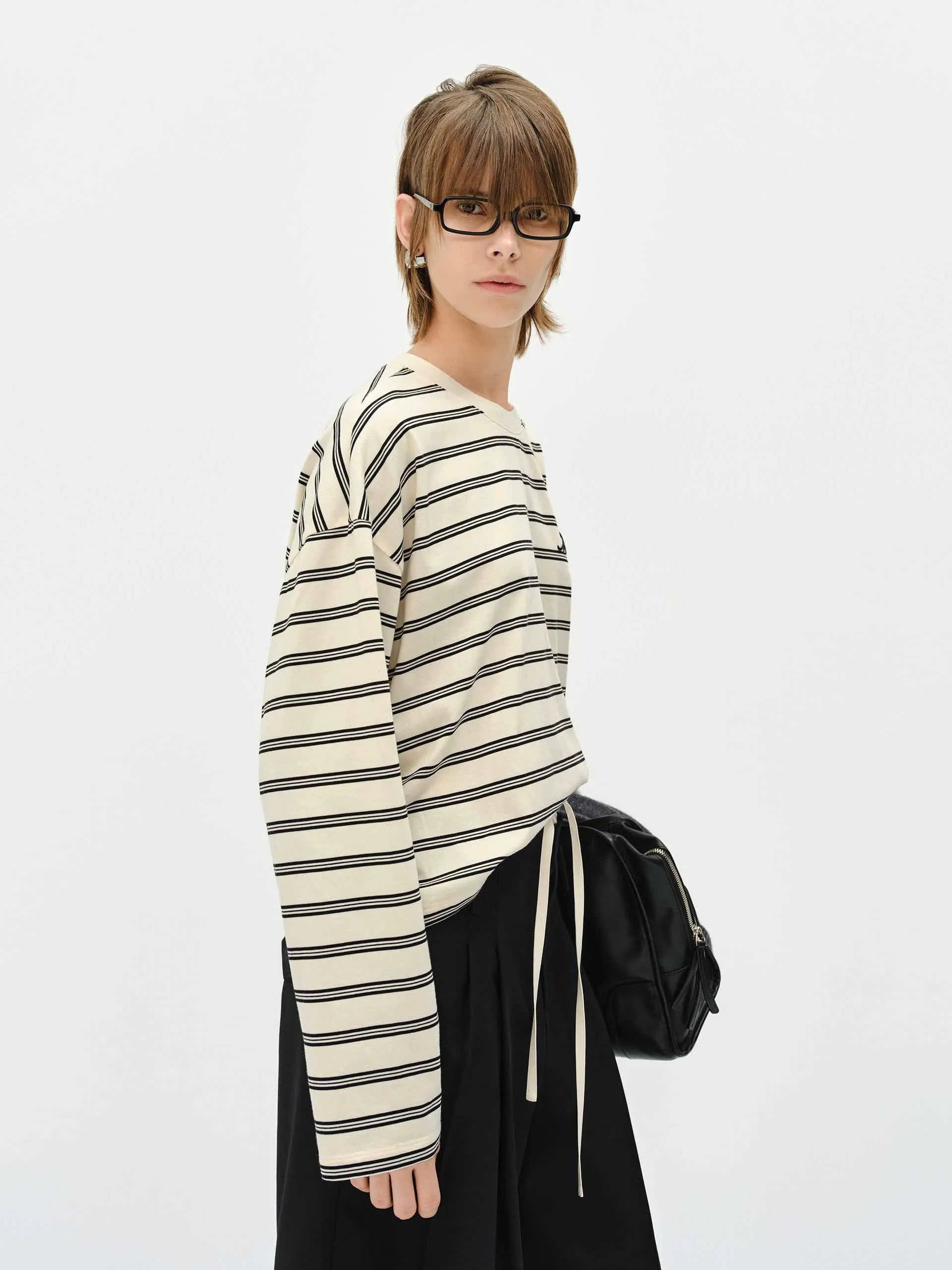 Loose Striped Print T-shirt