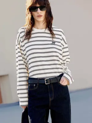 Loose Striped Print T-shirt