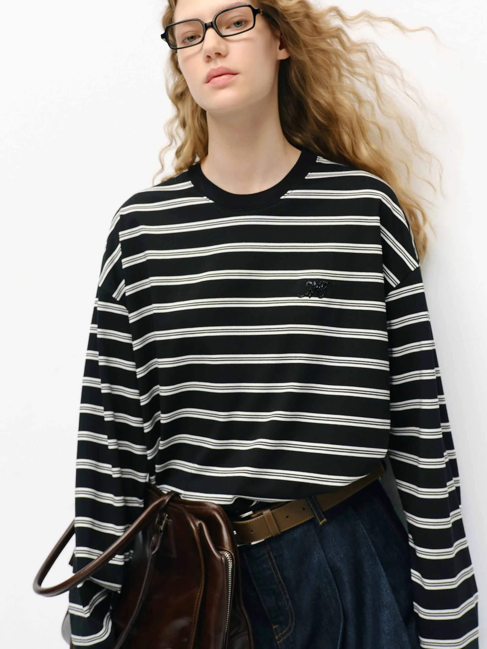 Loose Striped Print T-shirt