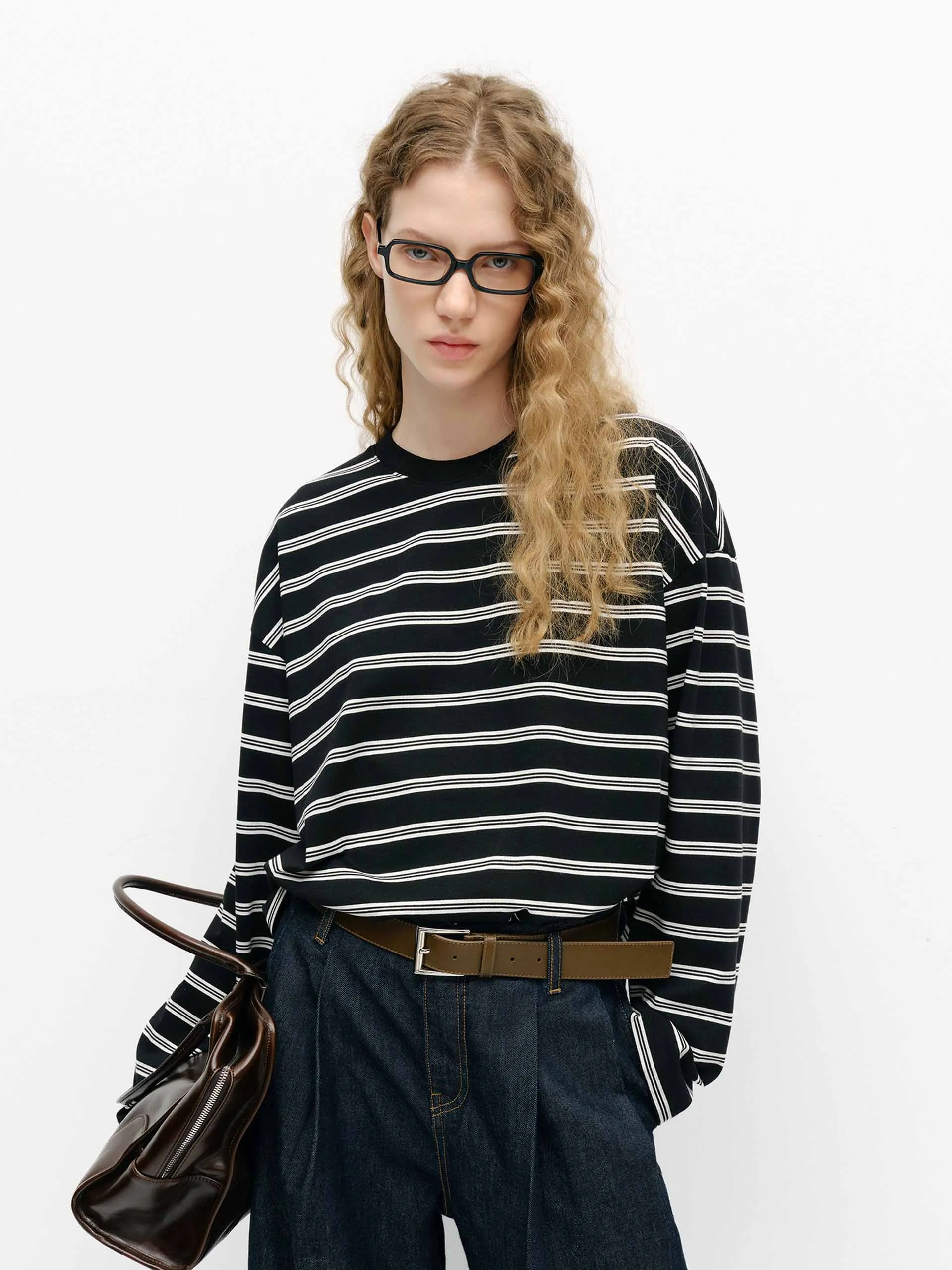 Loose Striped Print T-shirt
