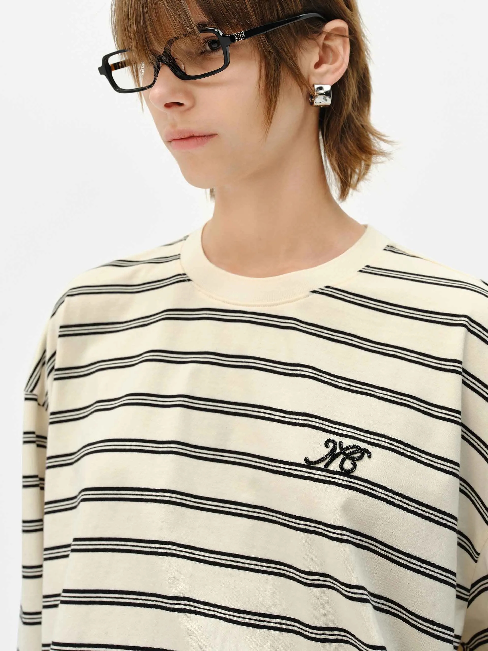 Loose Striped Print T-shirt