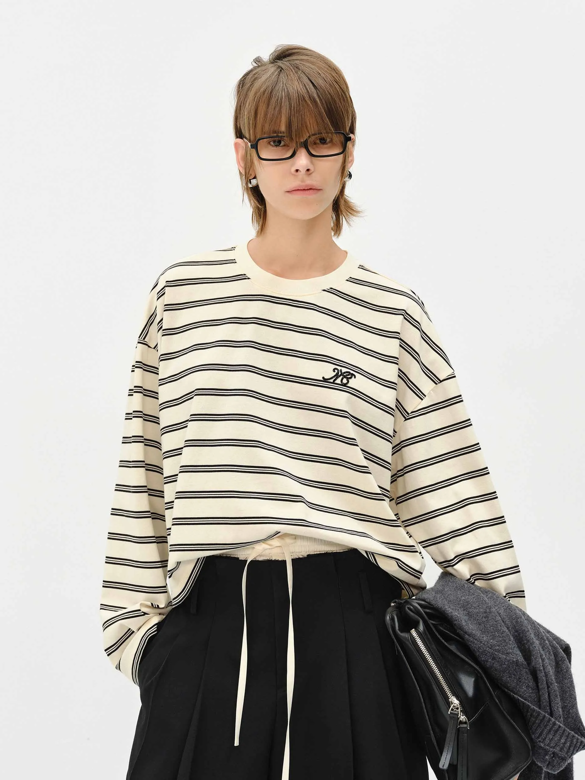 Loose Striped Print T-shirt