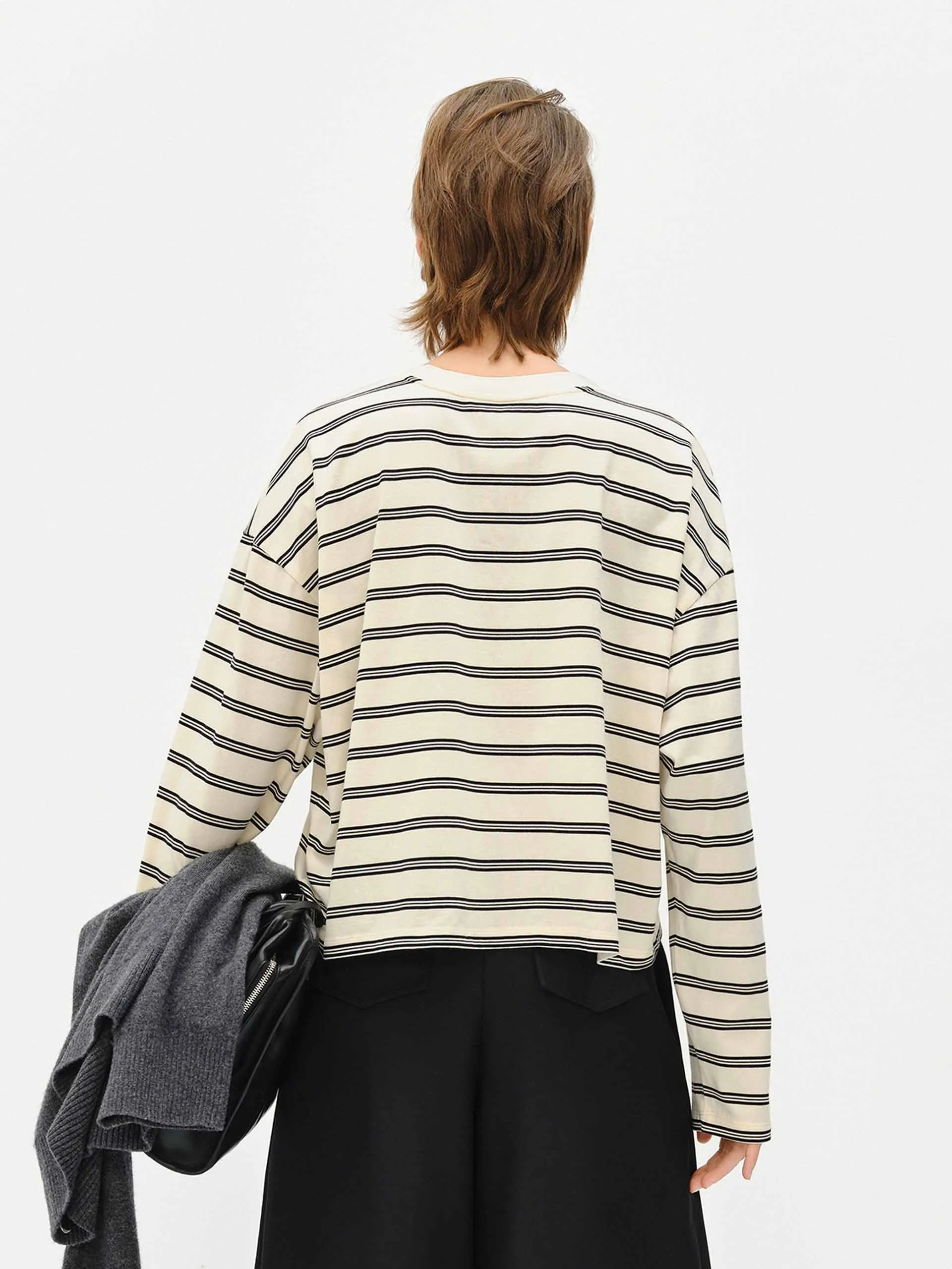 Loose Striped Print T-shirt