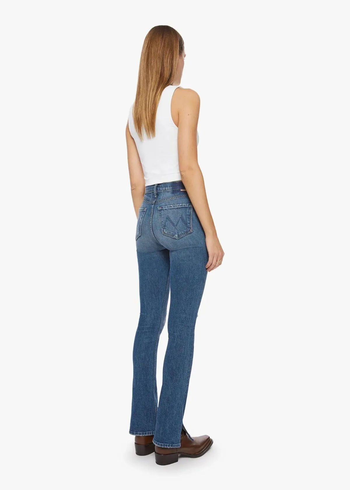 MOTHER High Waisted Runaway Slice Heel Jean - Morning Chores