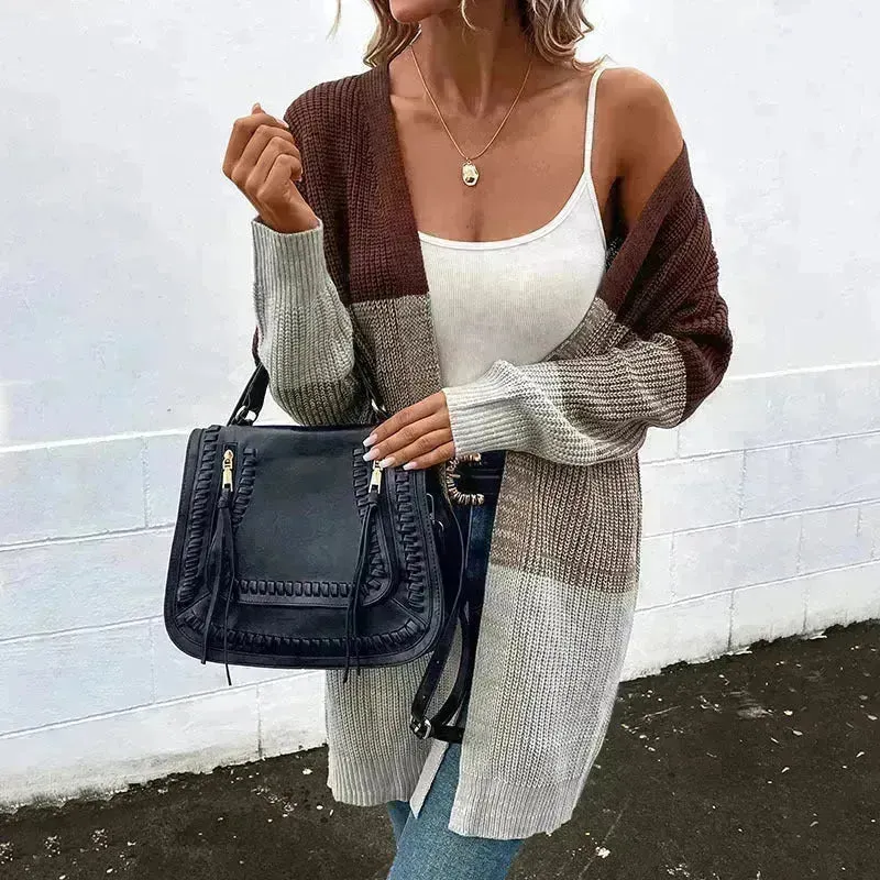 New style Autumn Winter Women Long Knitted Sweater Cardigan