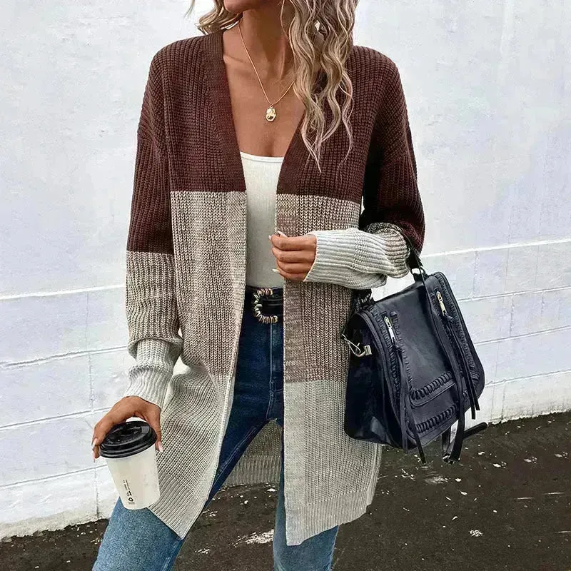 New style Autumn Winter Women Long Knitted Sweater Cardigan