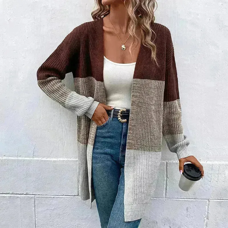 New style Autumn Winter Women Long Knitted Sweater Cardigan