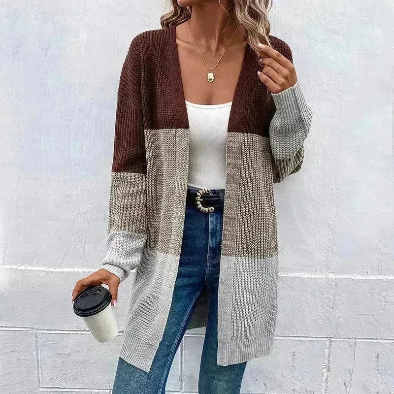 New style Autumn Winter Women Long Knitted Sweater Cardigan