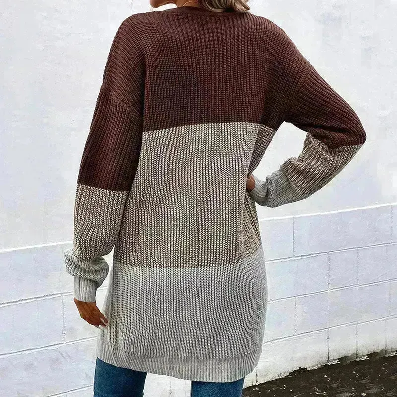 New style Autumn Winter Women Long Knitted Sweater Cardigan
