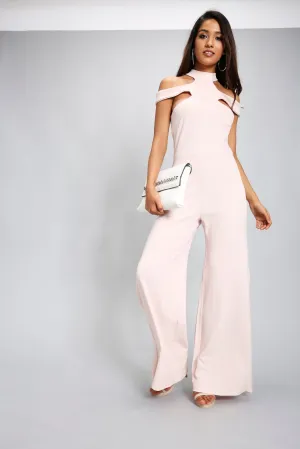 Nude Choker Arm Cuff Jumpsuit