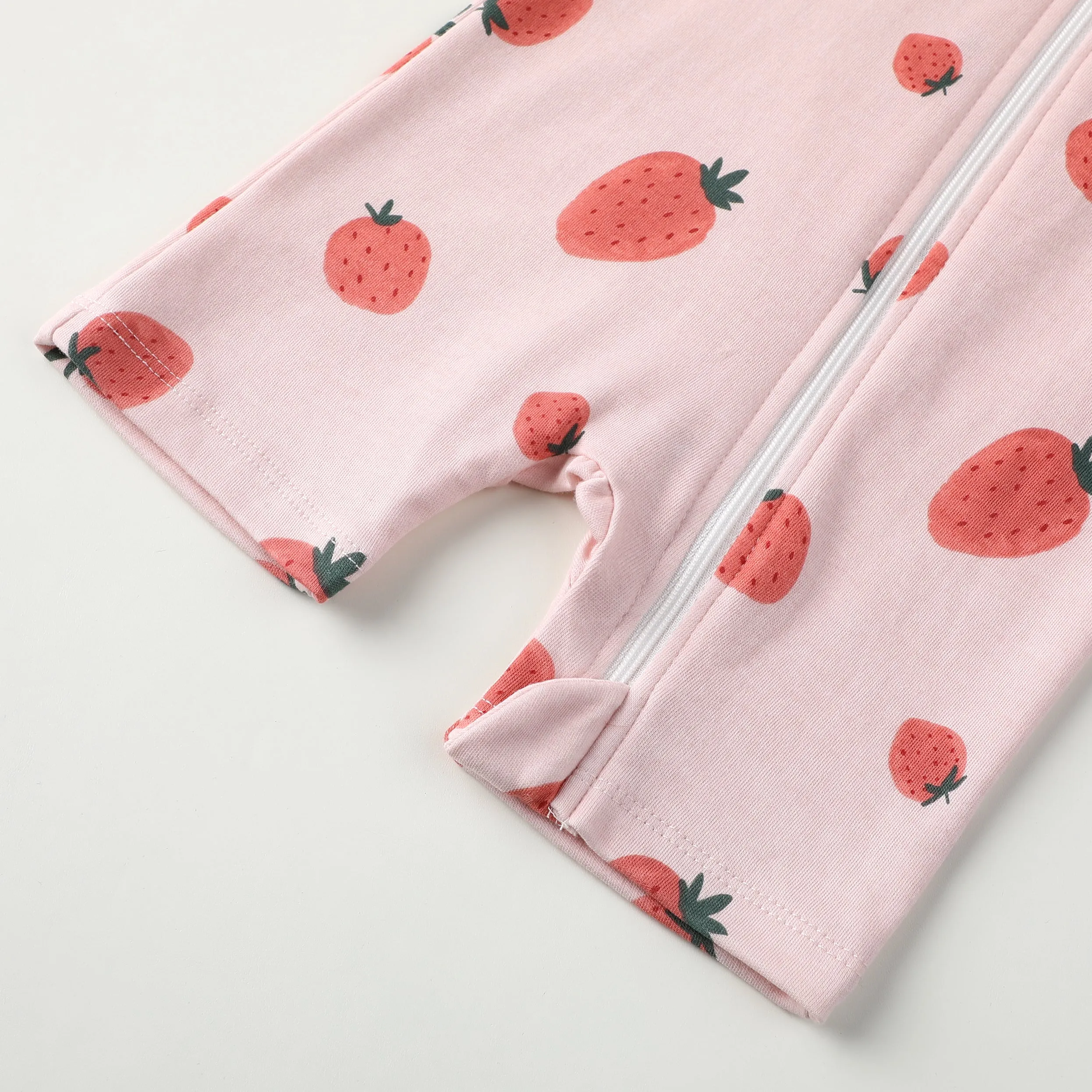 Owlivia Baby Short-Sleeve Summer Romper Set 2-Pack Tank Romper Jumpsuit for Girls and Boys(White & Strawberry)
