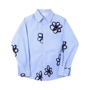 Pre Order:  Vintage Loose Casual Striped Shirt