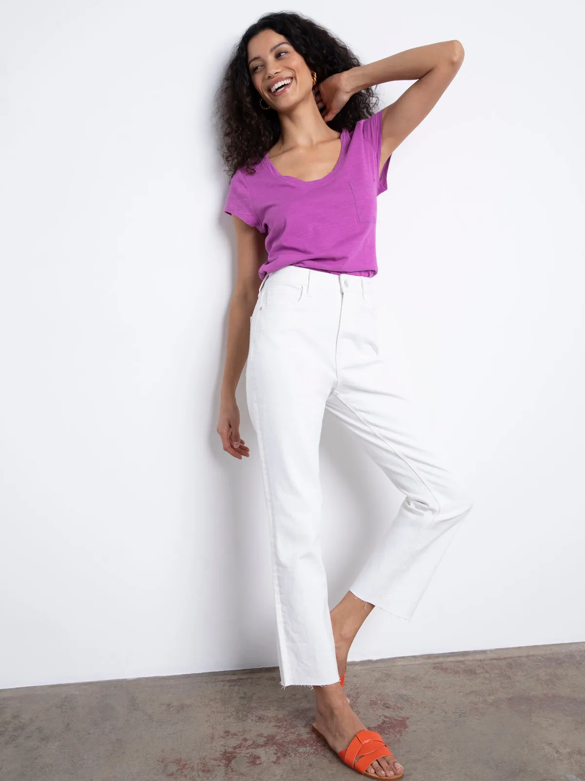 Sanctuary Traveler Twist Tee | Fuchsia & Lemon
