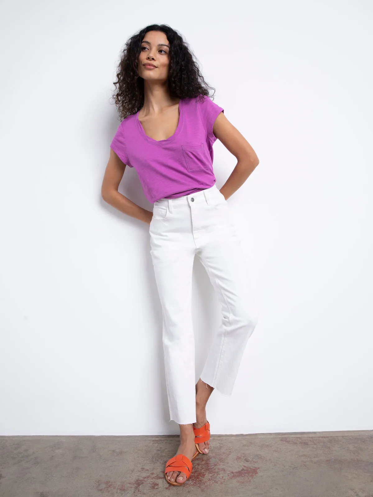 Sanctuary Traveler Twist Tee | Fuchsia & Lemon