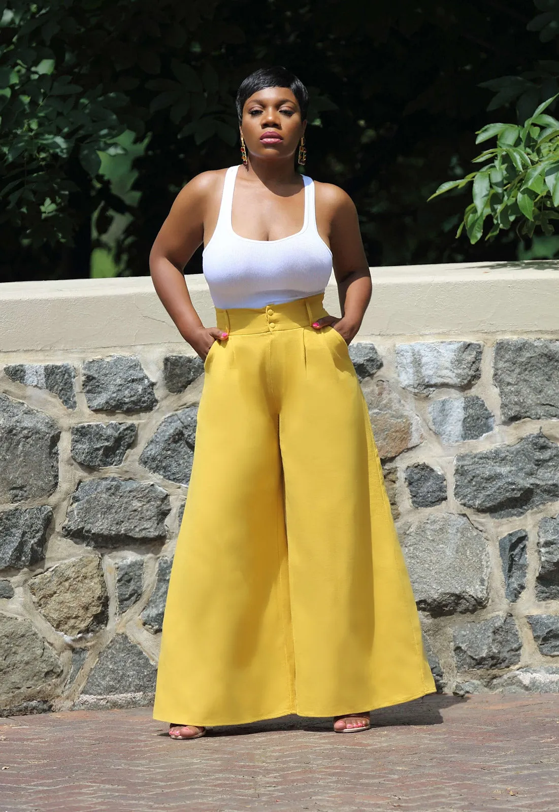 Sunny Luxe | Linen High Waist Trousers