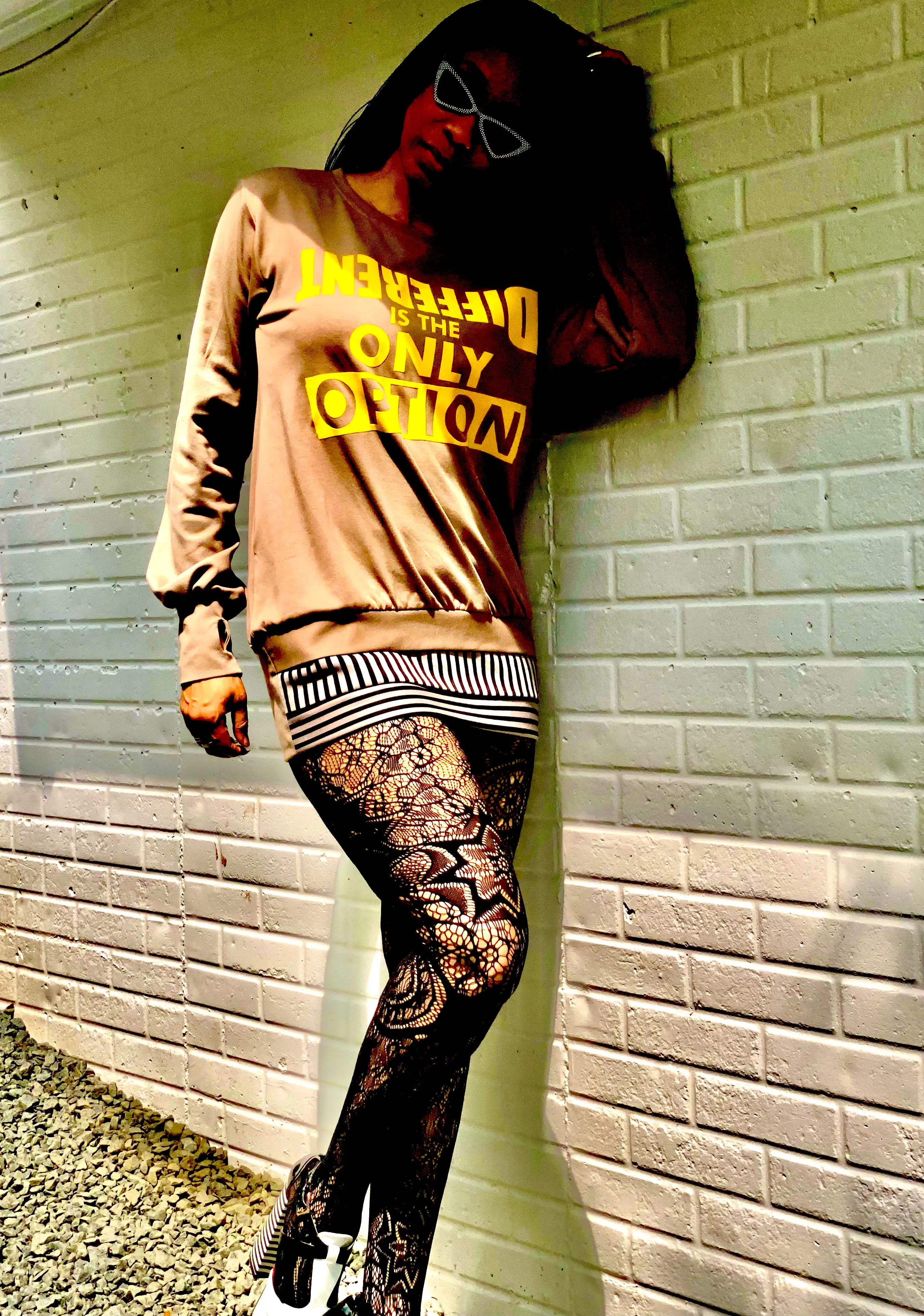 Tan ‘Different Is The Only Option’ Blouse