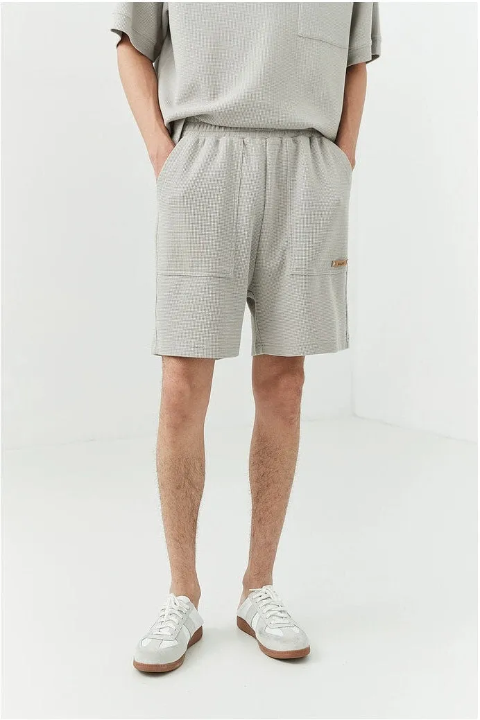 Textured Jogger Shorts with Patch Pocket Detail