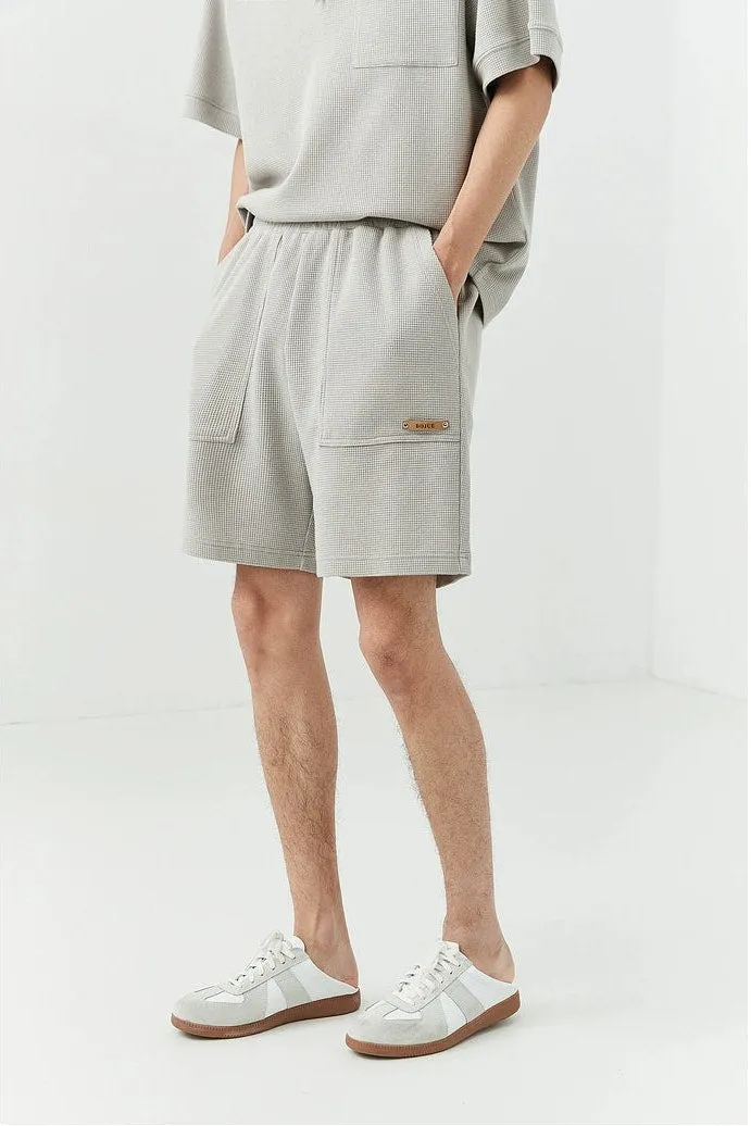 Textured Jogger Shorts with Patch Pocket Detail