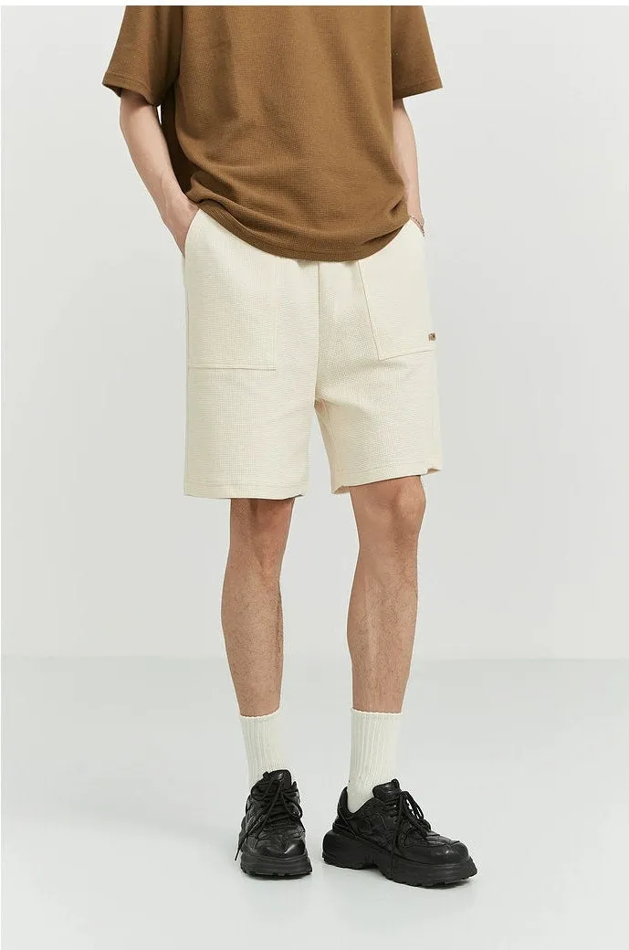 Textured Jogger Shorts with Patch Pocket Detail
