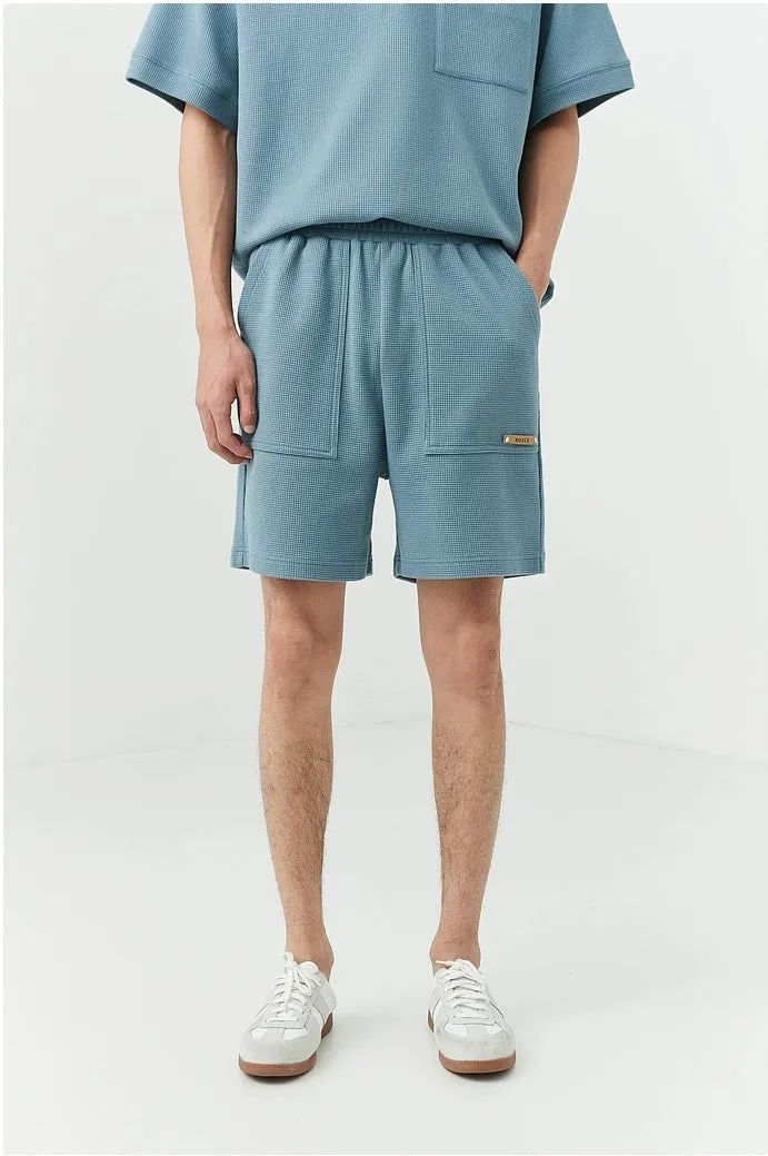 Textured Jogger Shorts with Patch Pocket Detail