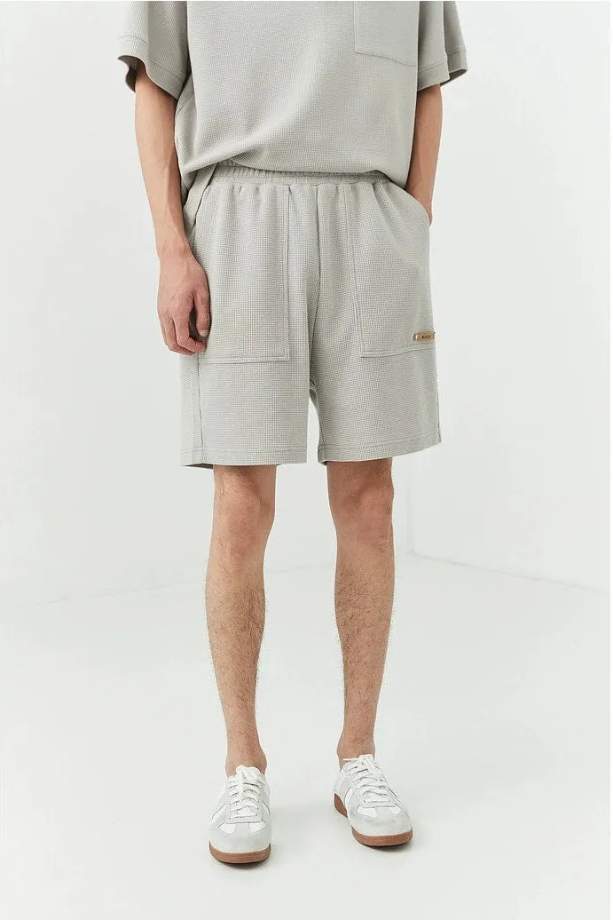 Textured Jogger Shorts with Patch Pocket Detail