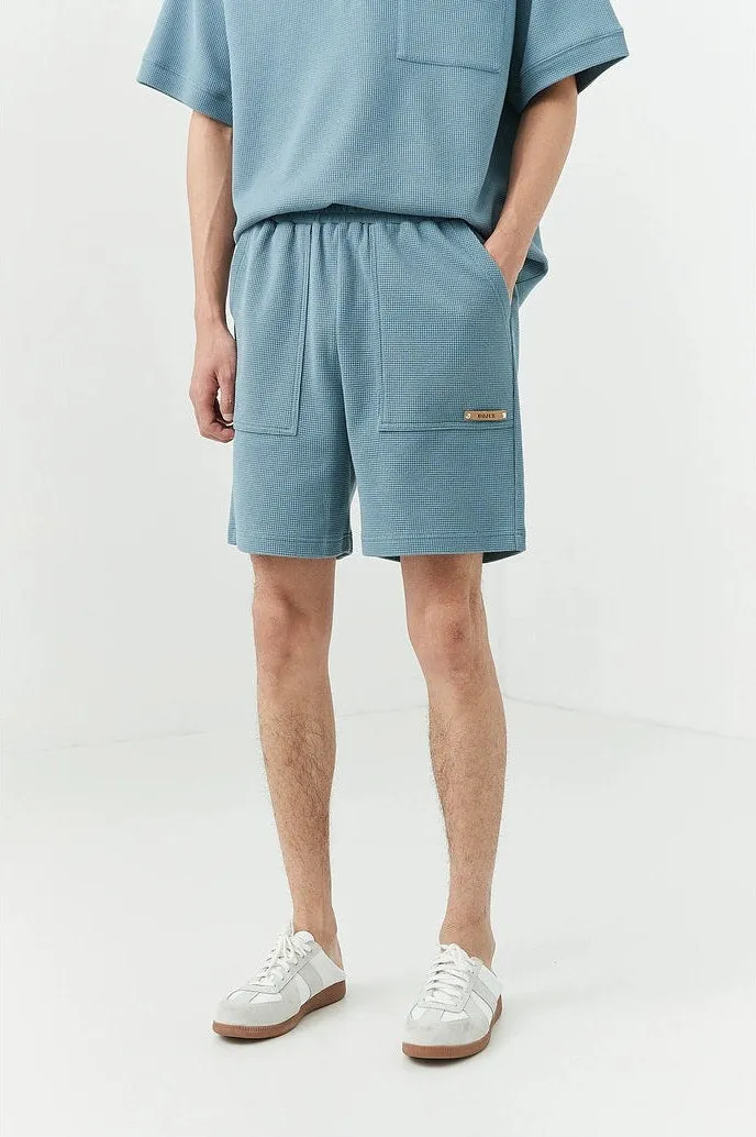 Textured Jogger Shorts with Patch Pocket Detail