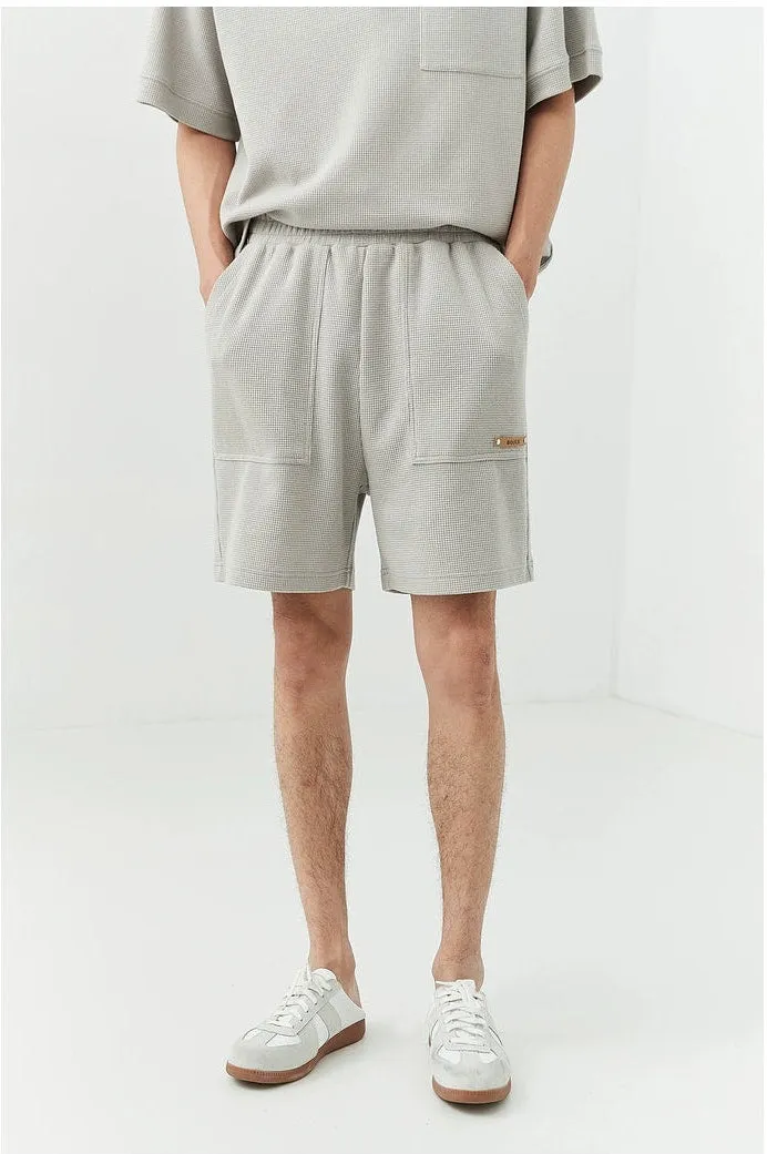 Textured Jogger Shorts with Patch Pocket Detail