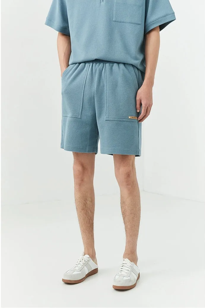 Textured Jogger Shorts with Patch Pocket Detail