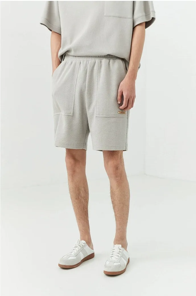 Textured Jogger Shorts with Patch Pocket Detail