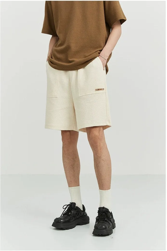 Textured Jogger Shorts with Patch Pocket Detail