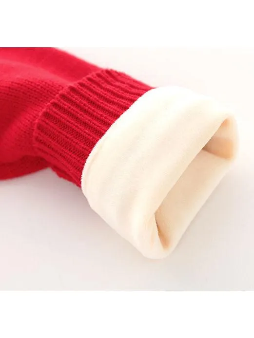 Toddler Boys Girls XMAS Reindeer/ Santa Fleece-lined Sweater