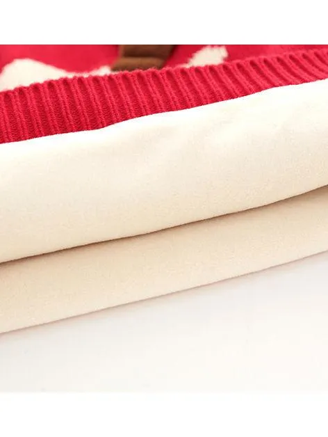 Toddler Boys Girls XMAS Reindeer/ Santa Fleece-lined Sweater