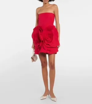 Trend4us Strapless Red Rose Cocktail Mini Dress