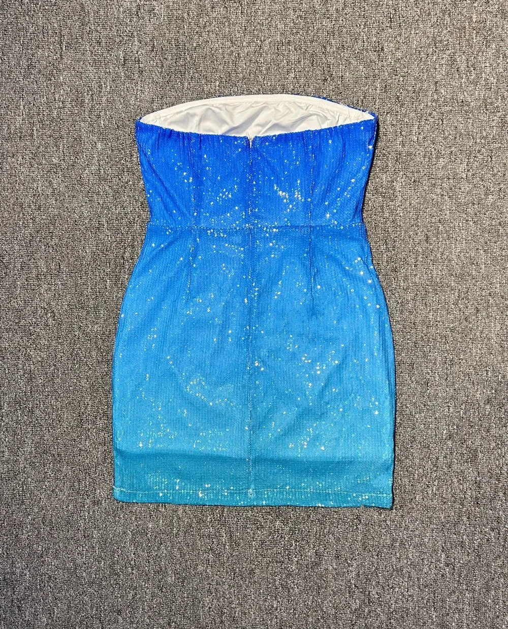 Trend4us Strapless Shiny Sequin Cocktail Short Dress