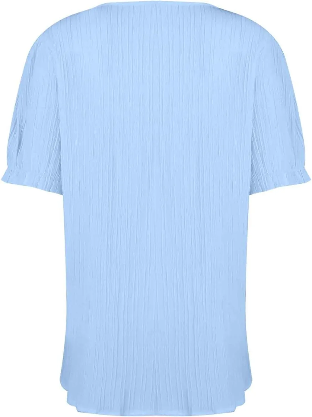 Tunic Tops for Women Casual Spring Womens Lace V Neck Puff Short Sleeve Pleated T-Shirts Summer Tops Tunic Blouse