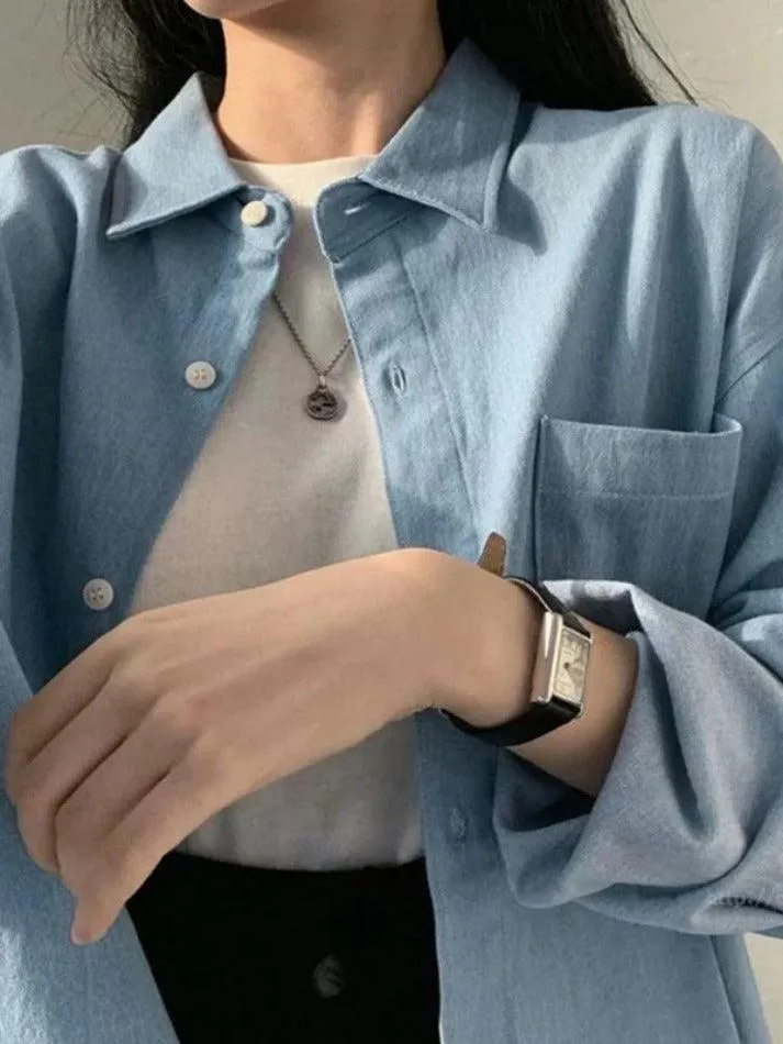 Uniwim ootd Vintage Lapel Neck Long Sleeve Blouse