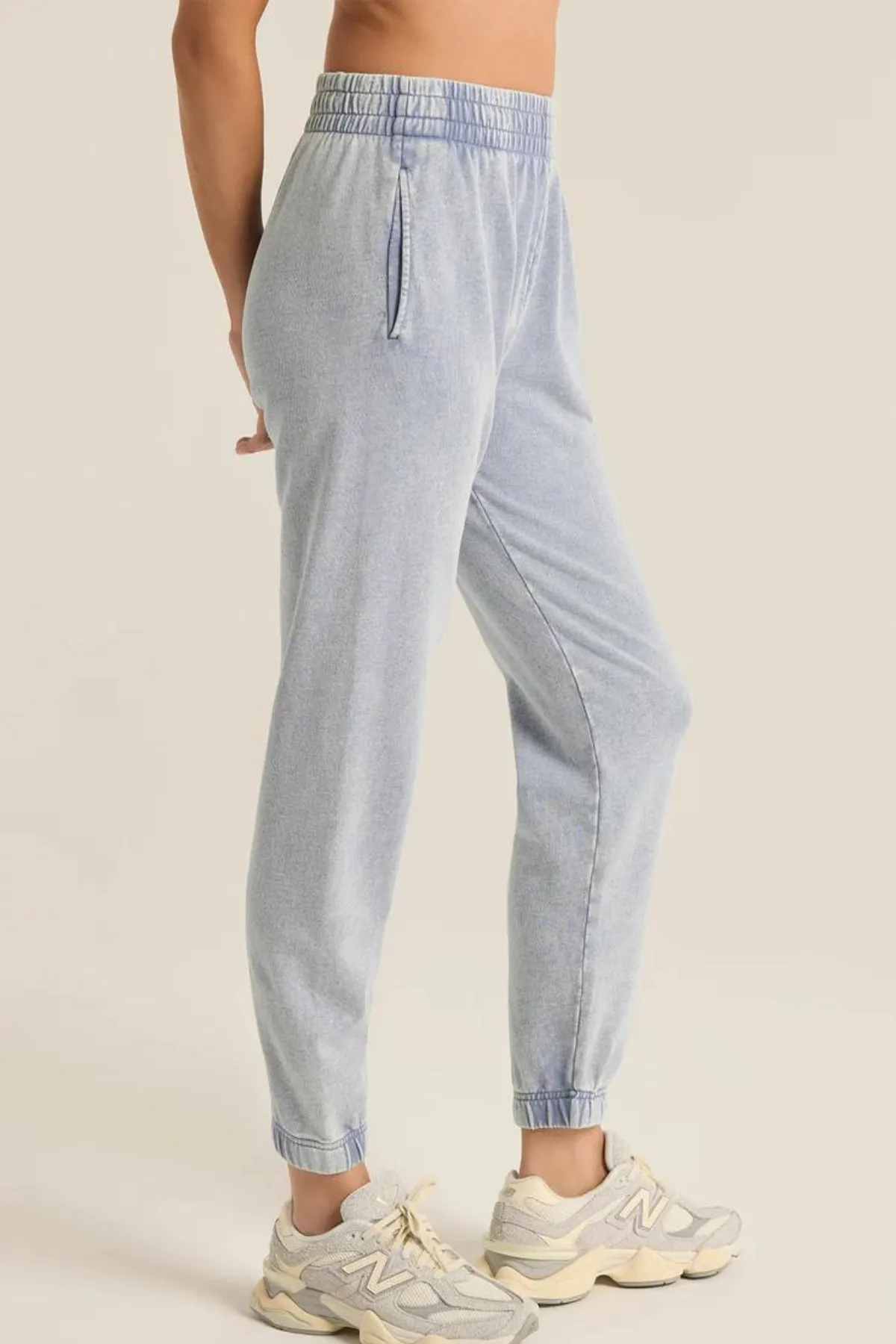 Z SUPPLY - SLIM KNIT DENIM JOGGER WASHED INDIGO